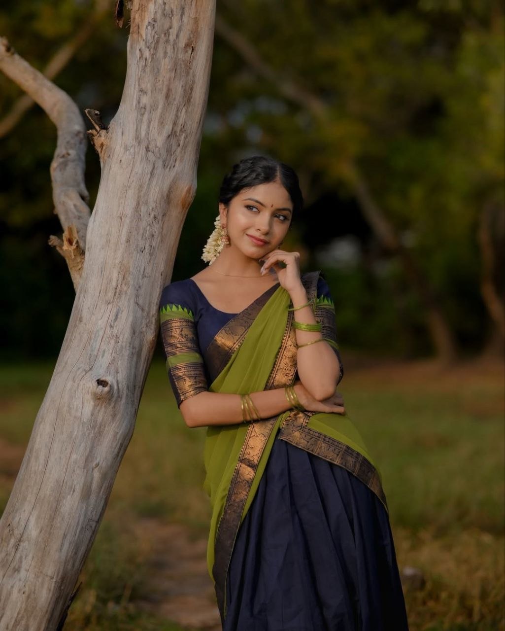 South India Special Semi Stitched Kanjivaram Half Saree
