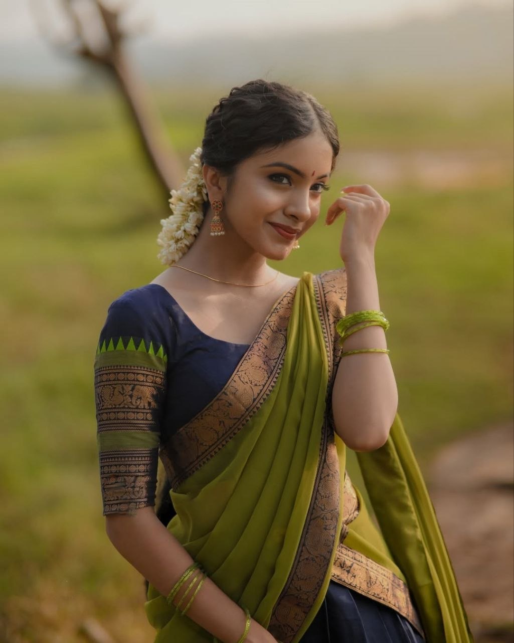 South India Special Semi Stitched Kanjivaram Half Saree