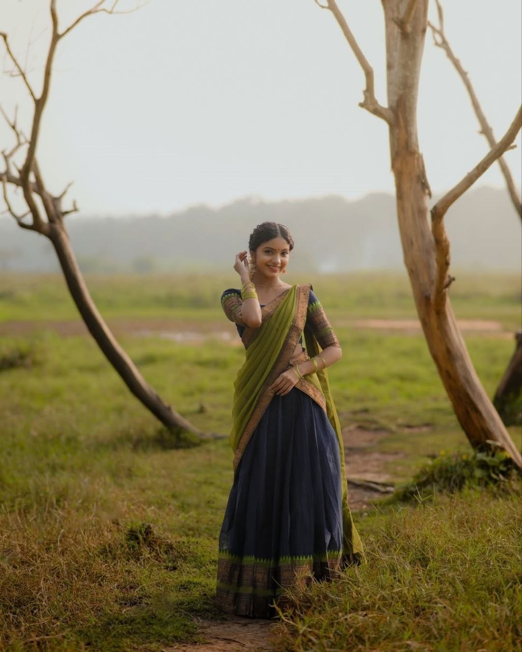 South India Special Semi Stitched Kanjivaram Half Saree
