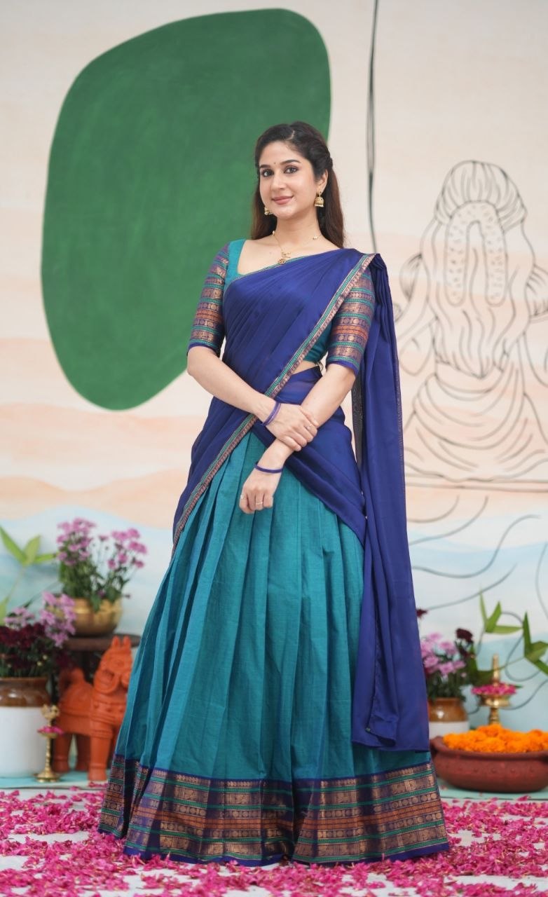 South India Special Semi Stitched Kanjivaram Half Saree