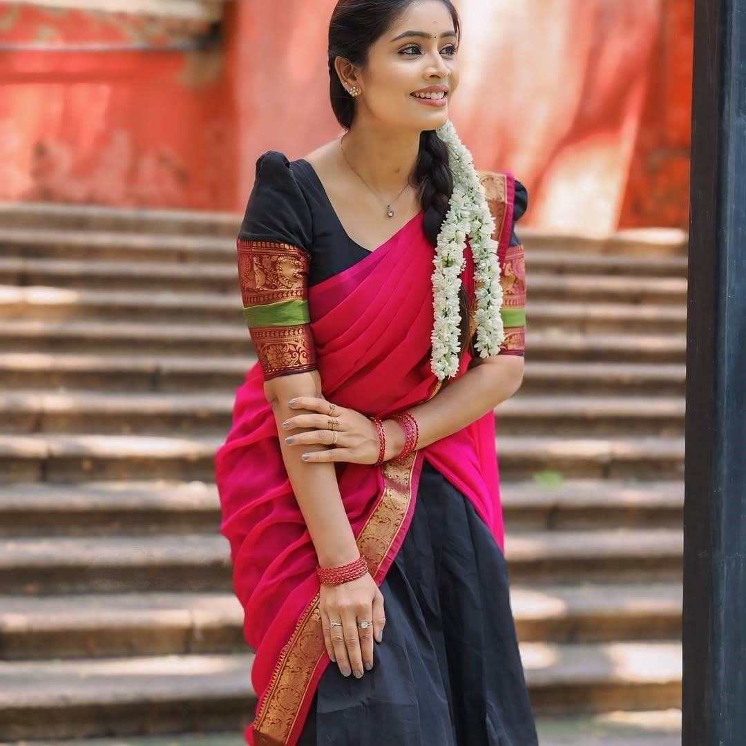 South India Special Semi Stitched Kanjivaram Half Saree