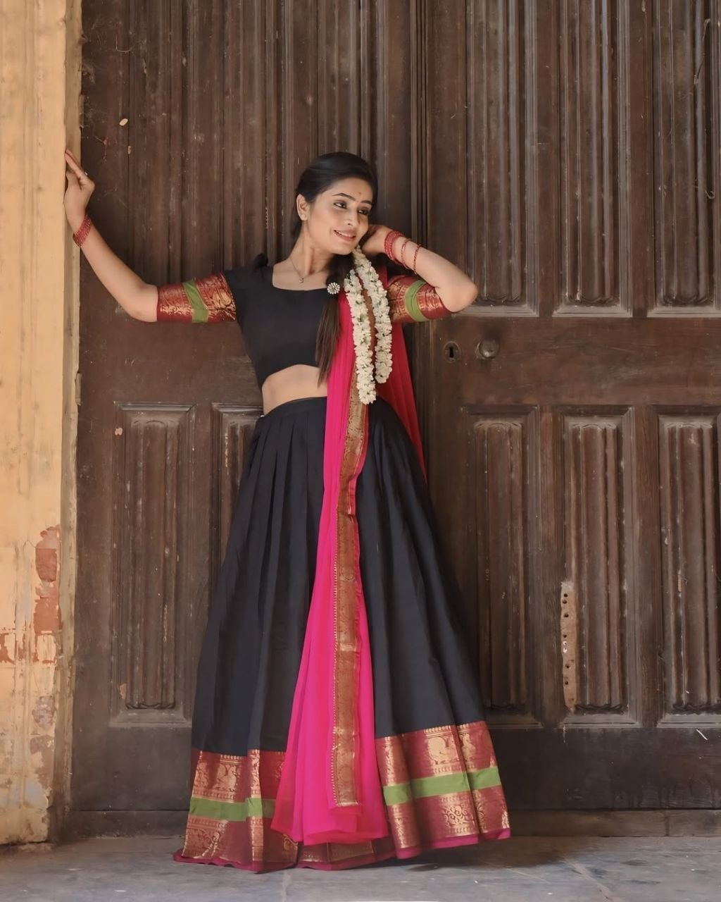 South India Special Semi Stitched Kanjivaram Half Saree