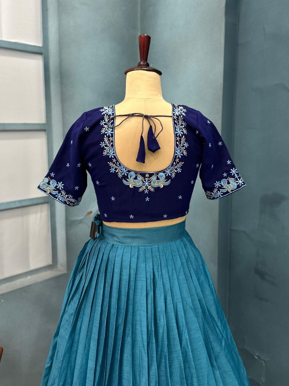 Premium Kanchicotton Silk Full Stitched Half Sare