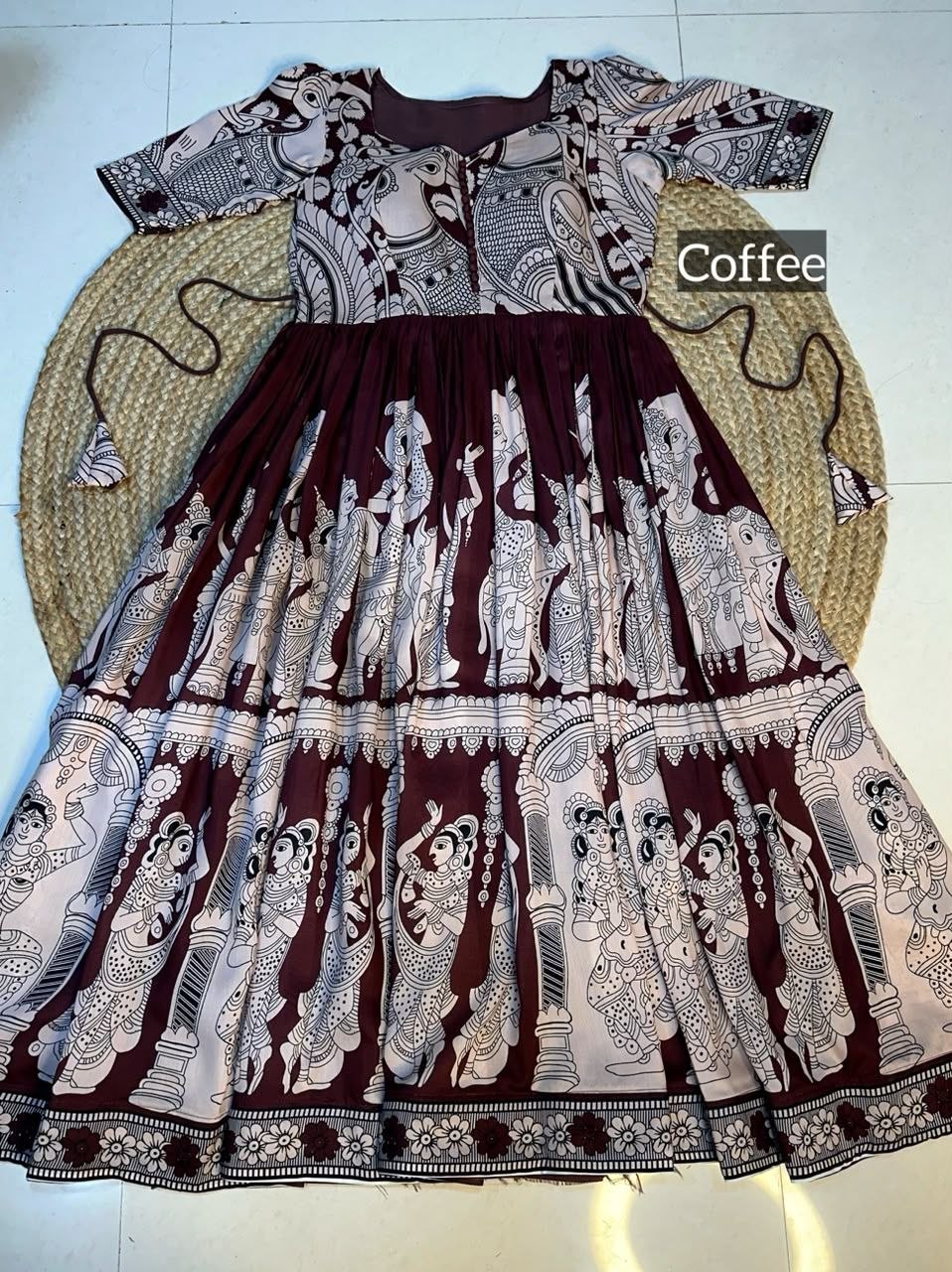 Trending Kalamkari Print Maslin Cotton Maxi Gown