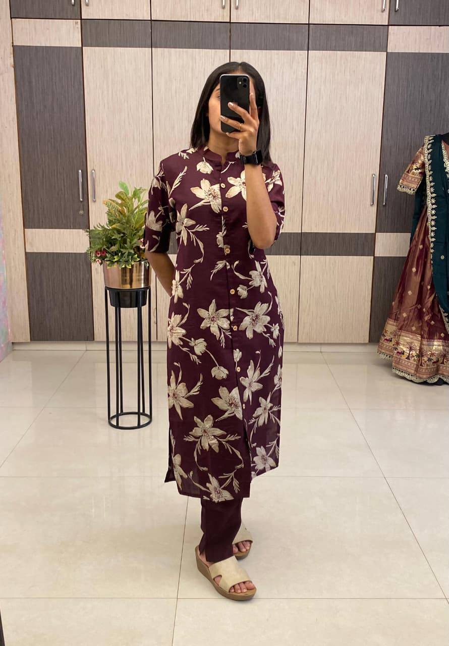 Summer Special  Floral Co-Ord Set Cotton Fabric