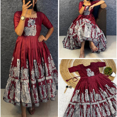 Summer Special Kalamkari khalahasti  kota maxi