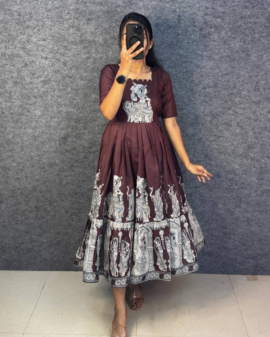 Summer Special Kalamkari khalahasti  kota maxi