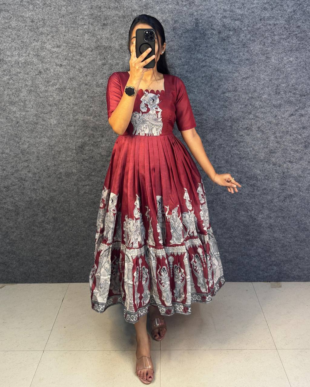 Summer Special Kalamkari khalahasti  kota maxi