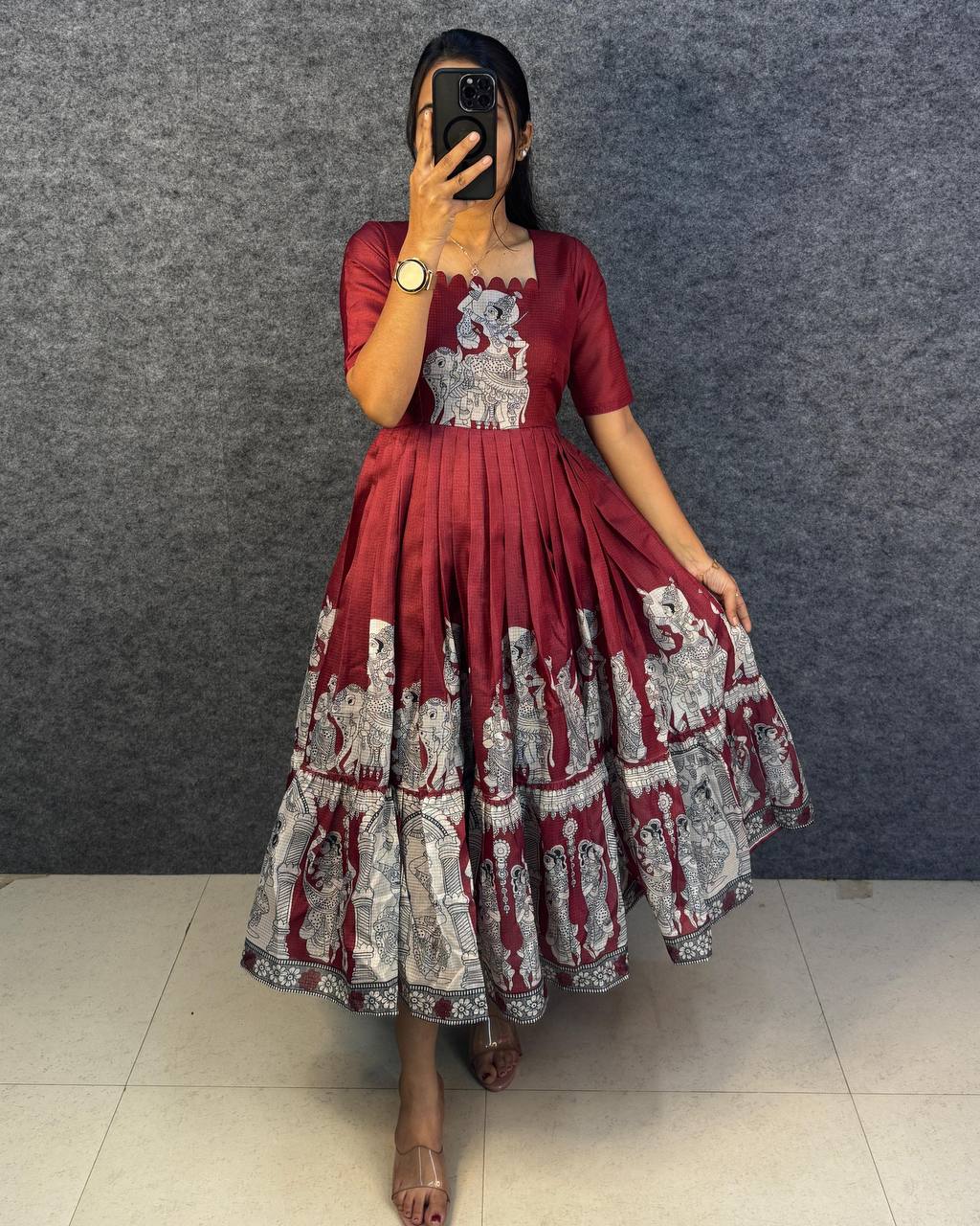 Summer Special Kalamkari khalahasti  kota maxi
