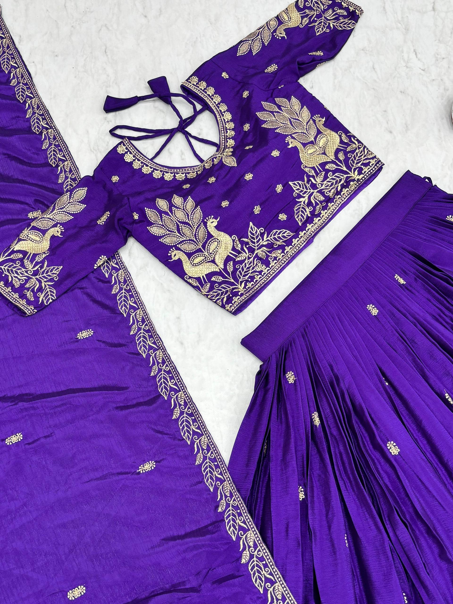 Heavy Embroidery Thread Work Grand Lehenga Choli