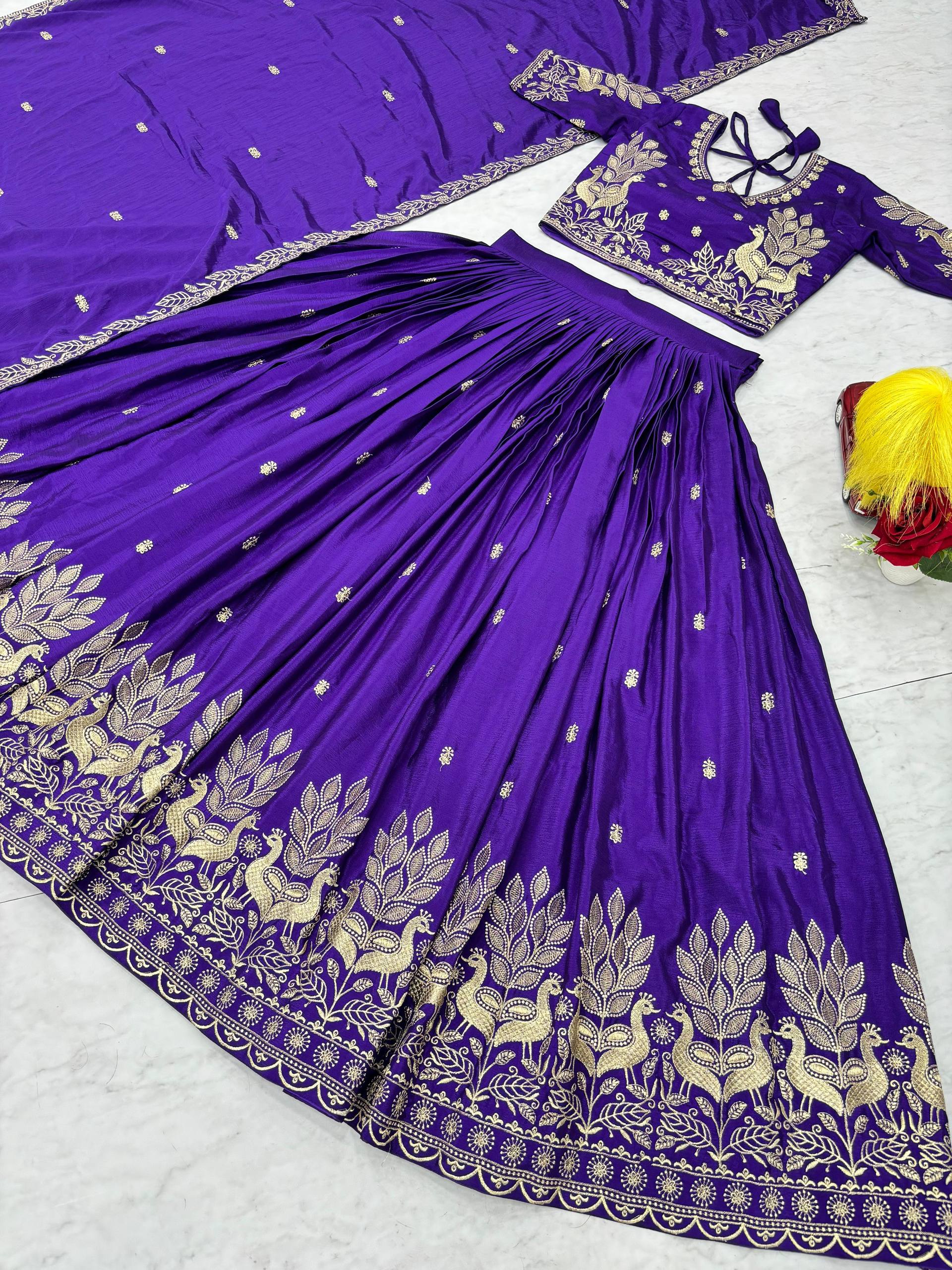 Heavy Embroidery Thread Work Grand Lehenga Choli