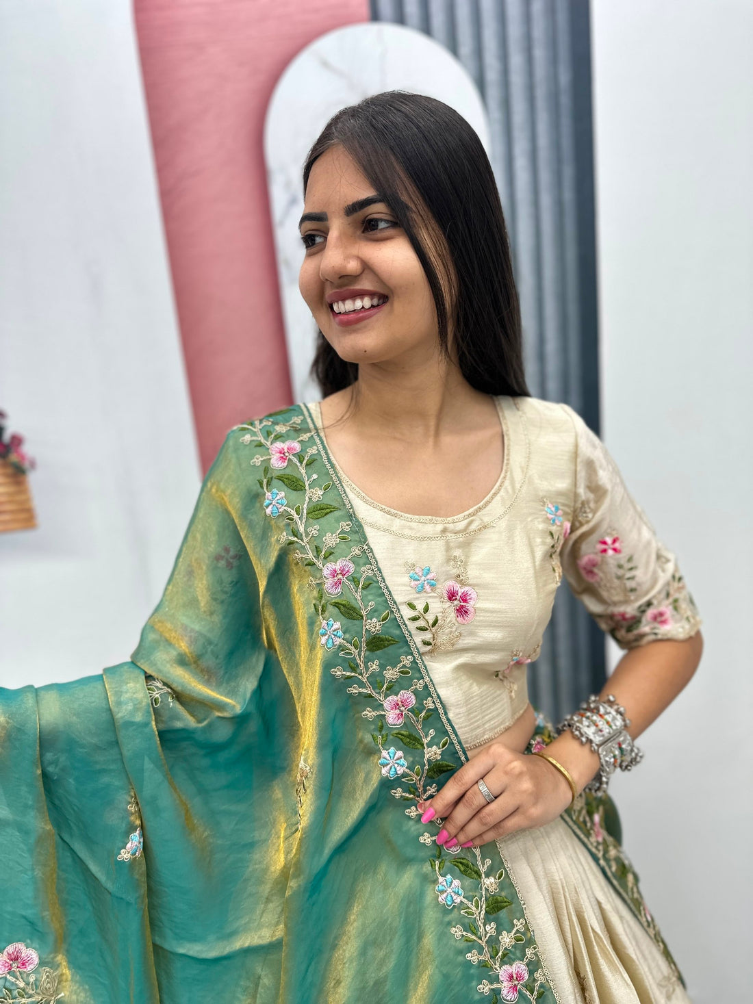 Elegant Chinon Embroidered Festival Lehenga Choli