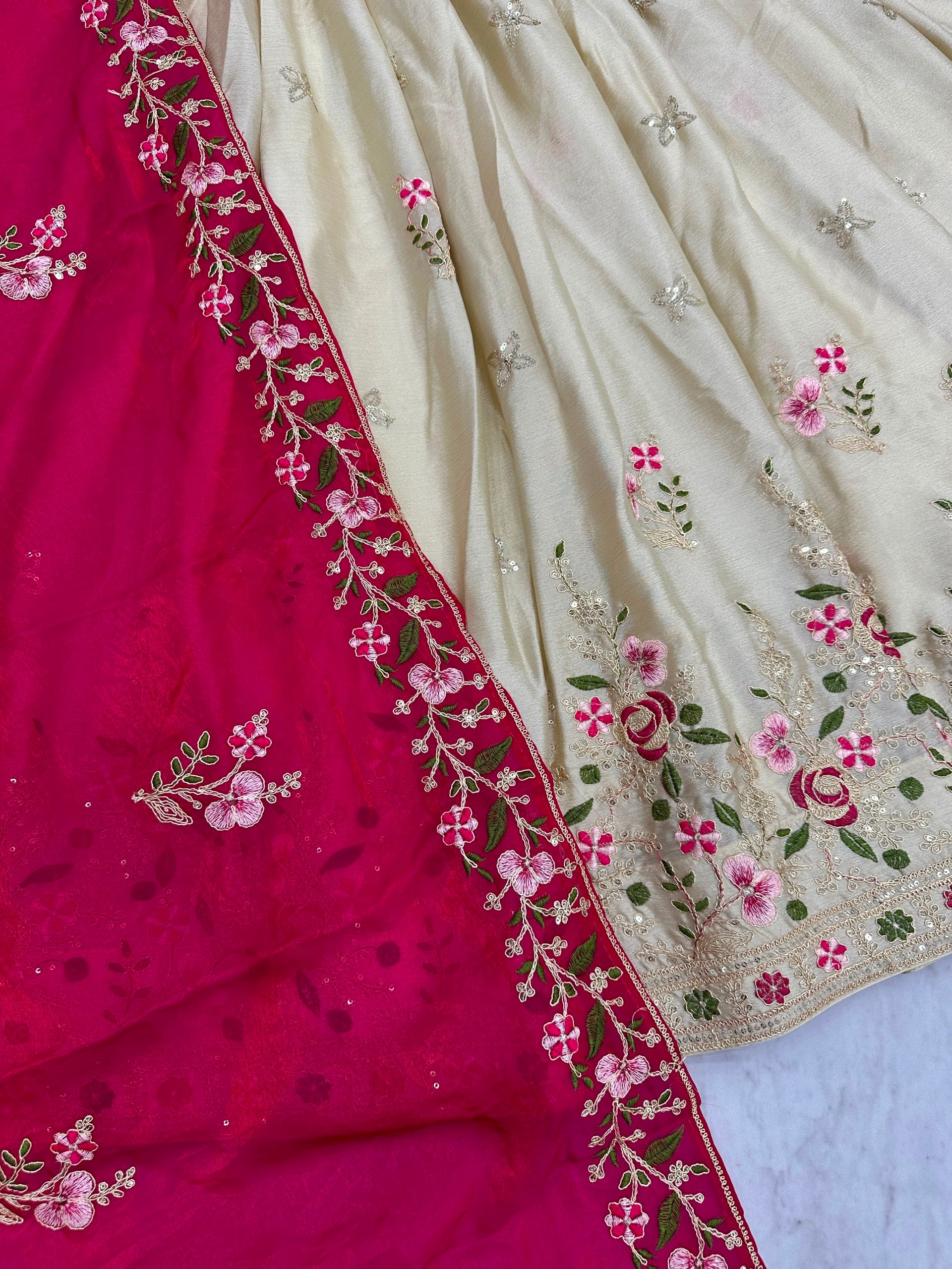 Elegant Chinon Embroidered Festival Lehenga Choli