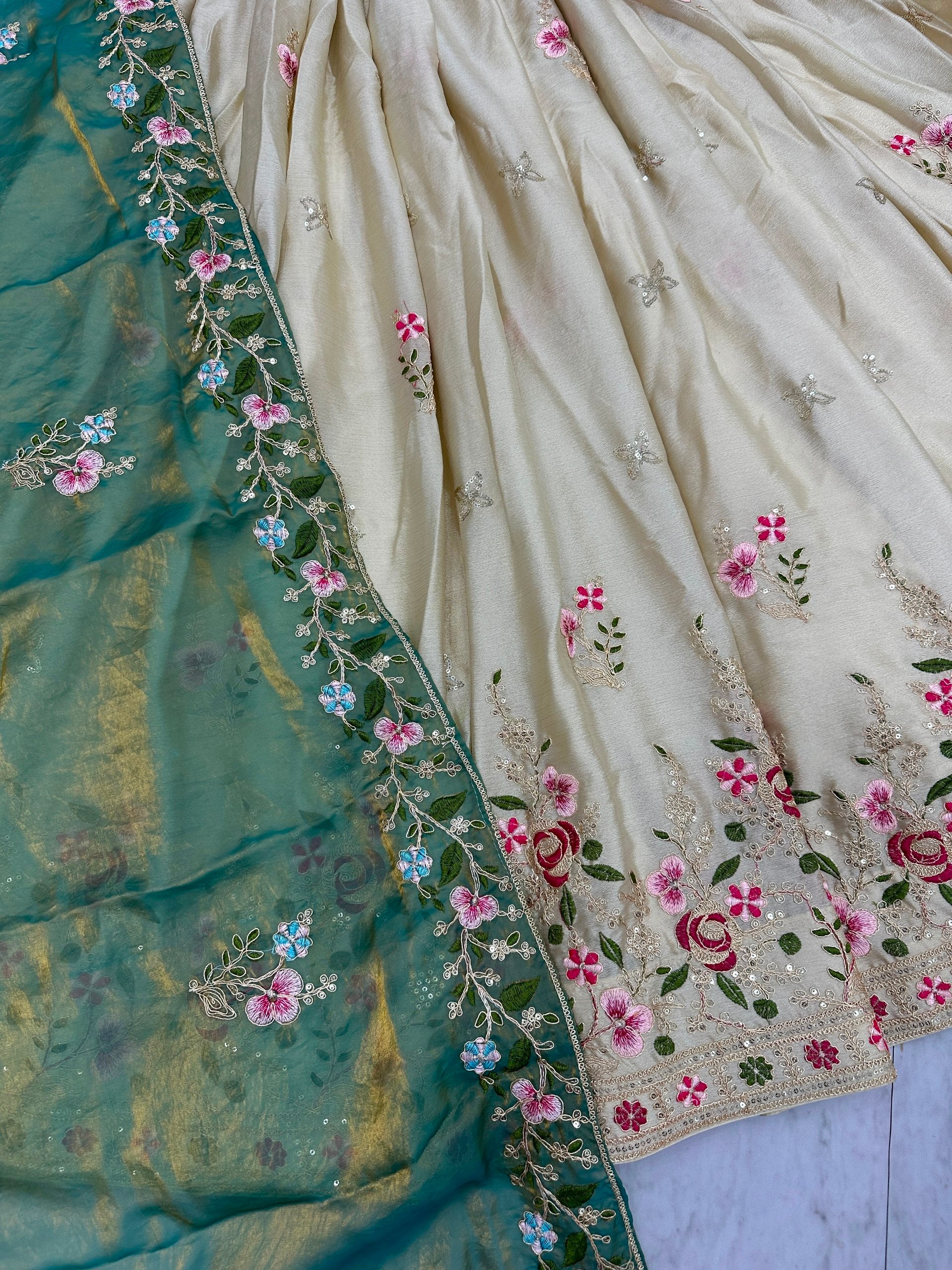 Elegant Chinon Embroidered Festival Lehenga Choli