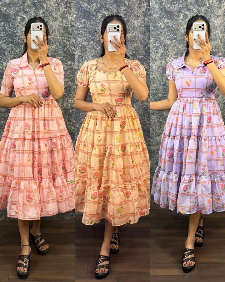 Summer Special Pure Soft Mal Chanderi Maxi Gown