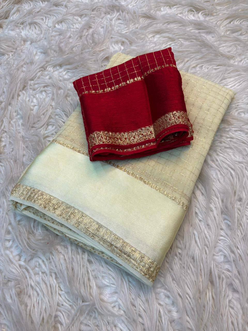 Royal Grid Viscose Georgette Saree