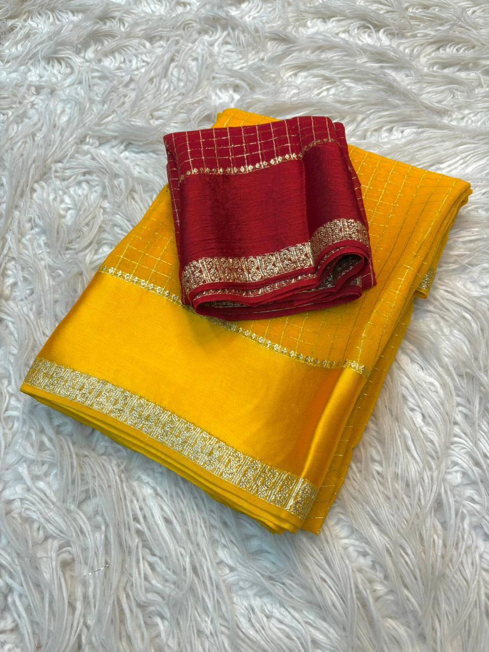 Royal Grid Viscose Georgette Saree