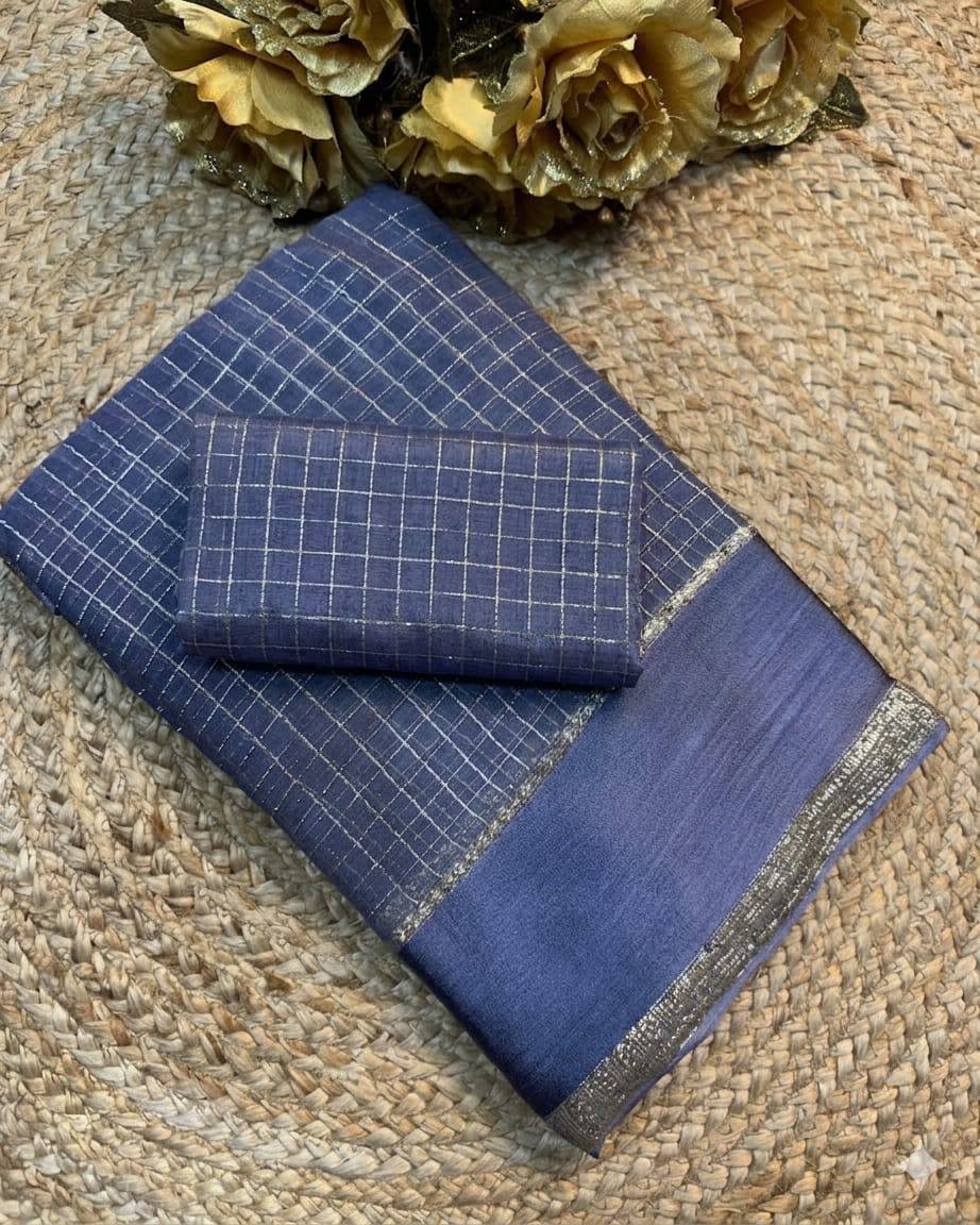 Royal Grid Viscose Georgette Saree