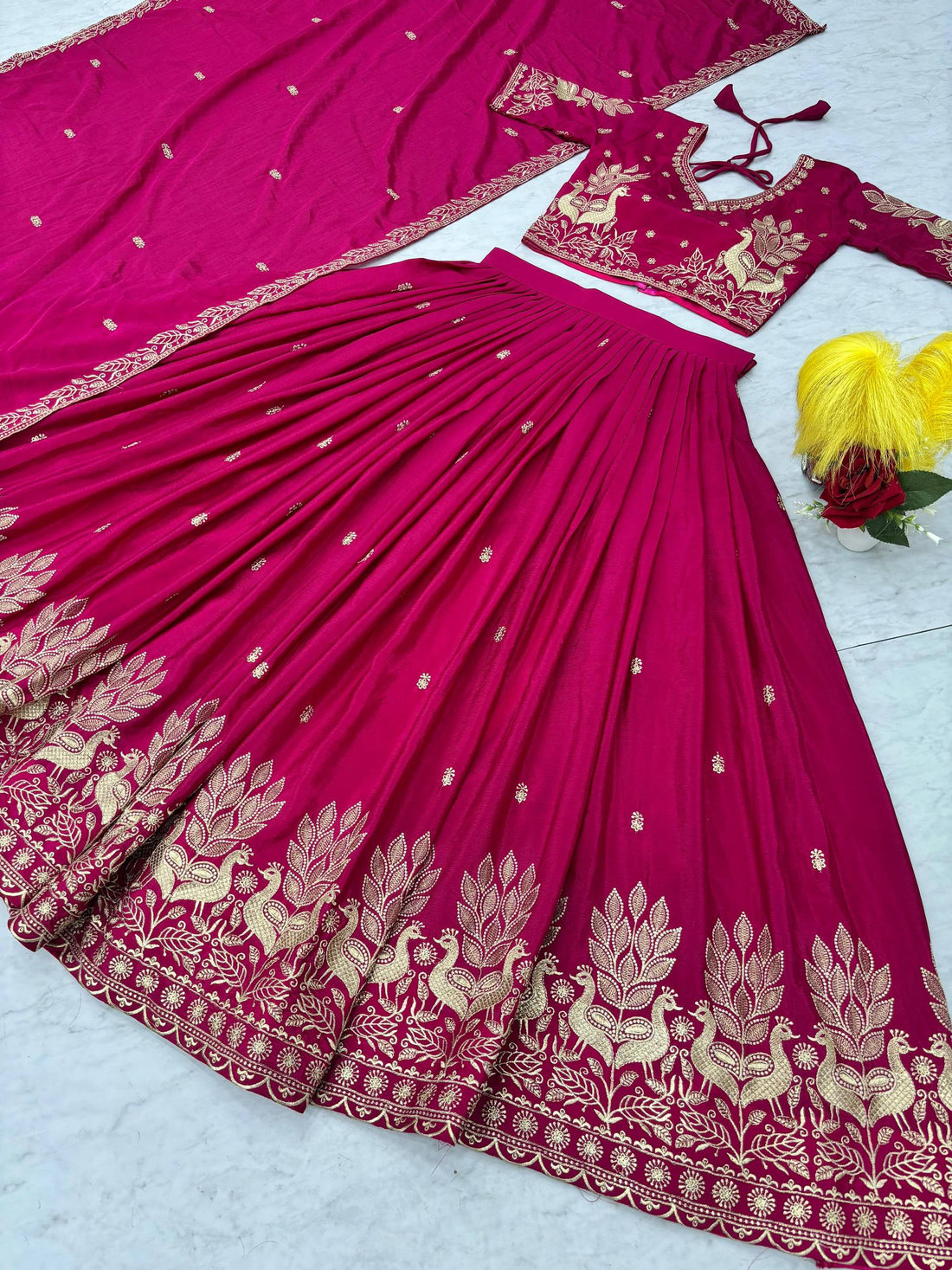 Heavy Embroidery Thread Work Grand Lehenga Choli