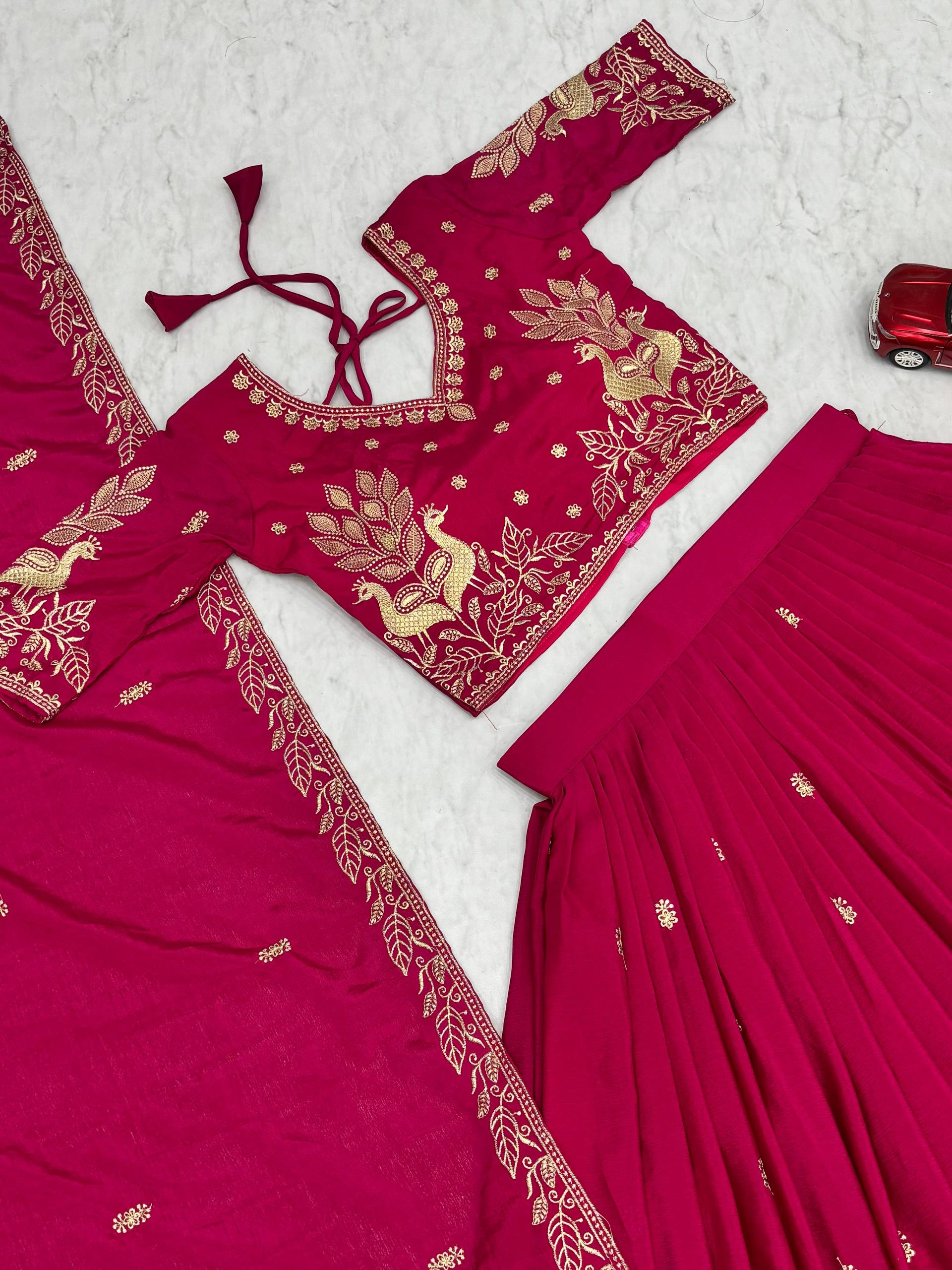 Heavy Embroidery Thread Work Grand Lehenga Choli