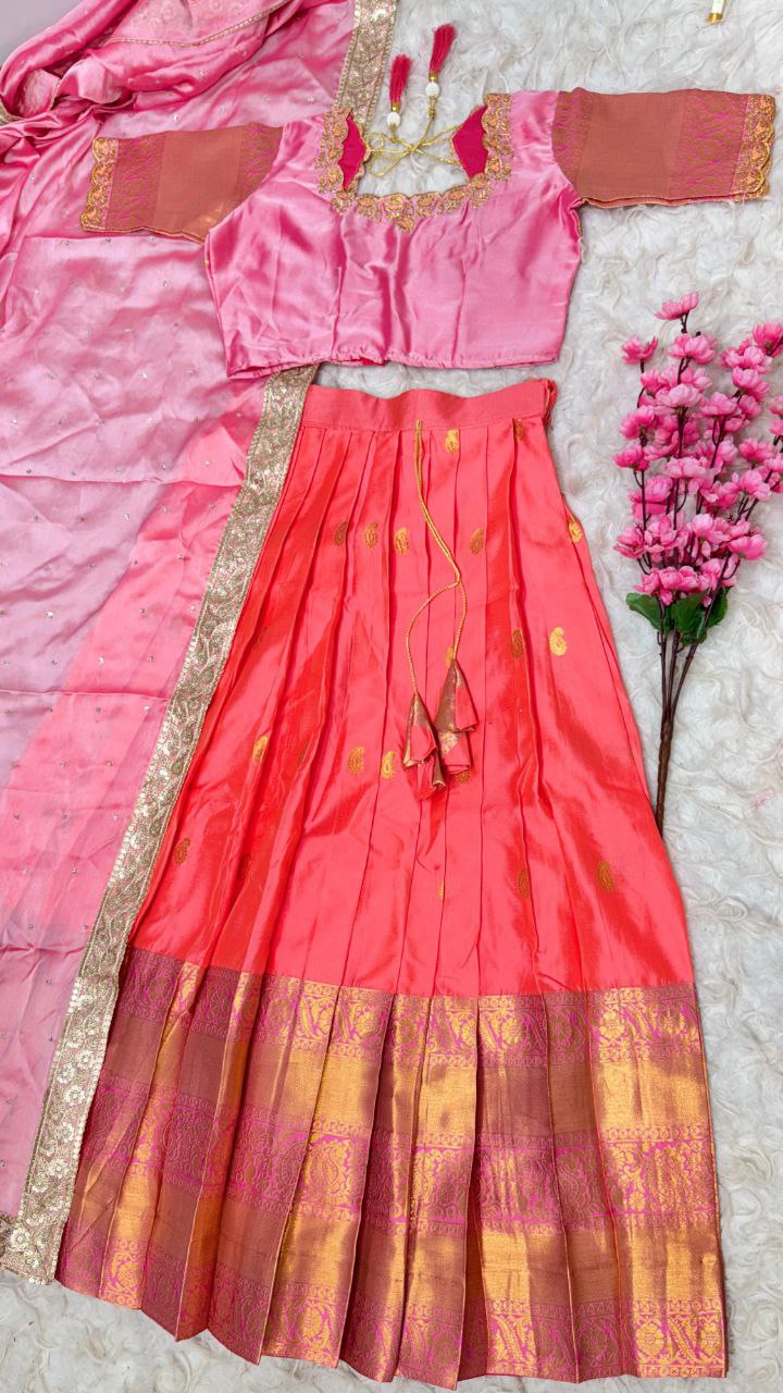 Premium quality Kanjivaram Half Saree