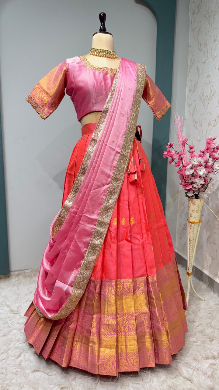 Premium quality Kanjivaram Half Saree