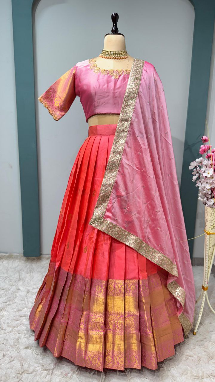 Premium quality Kanjivaram Half Saree