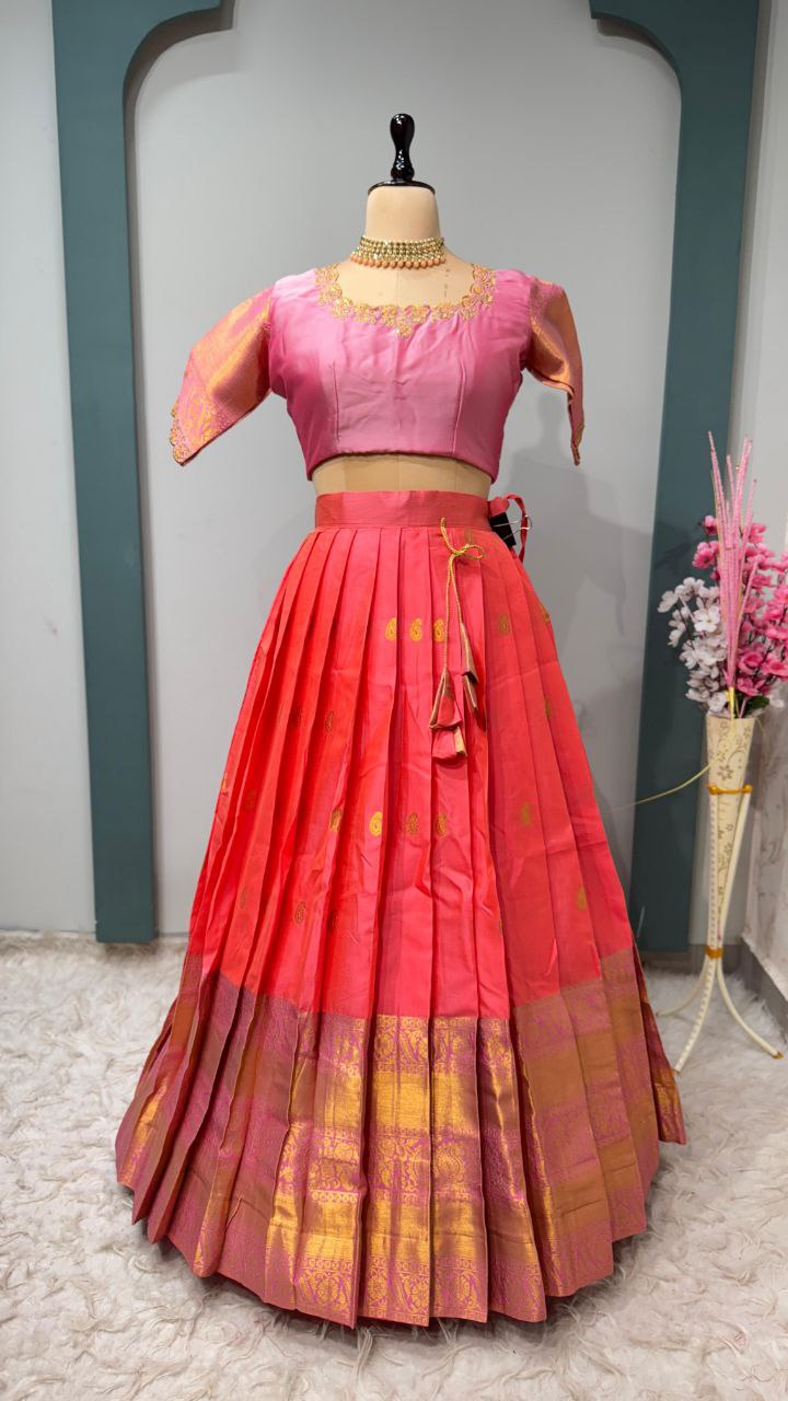 Premium quality Kanjivaram Half Saree