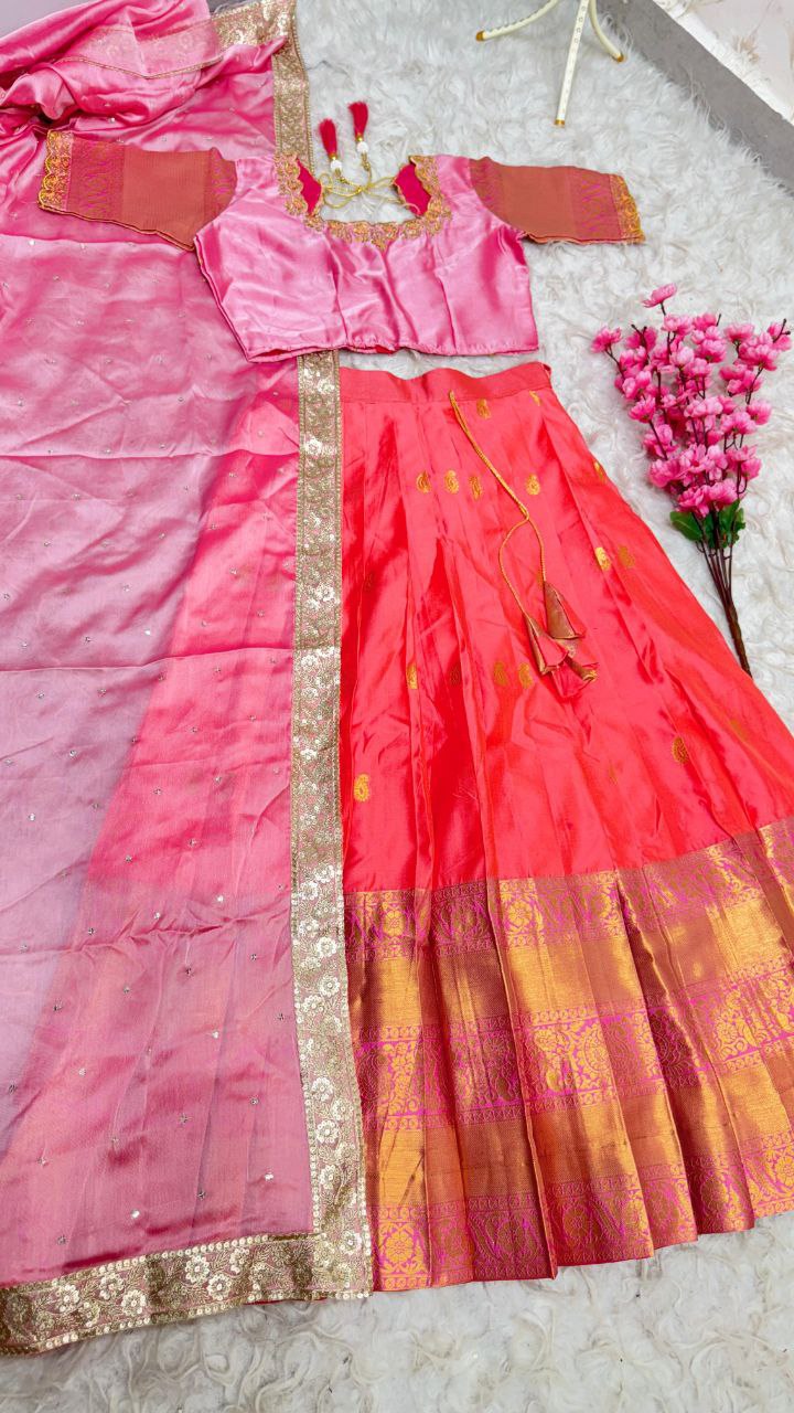 Premium quality Kanjivaram Half Saree