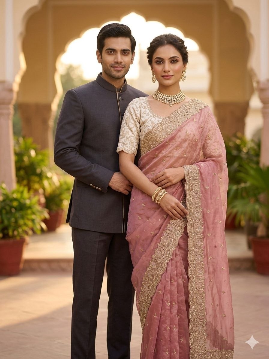Party Wear Soft space silk  Satin Saree with heavy embroidery sequence Work Sare