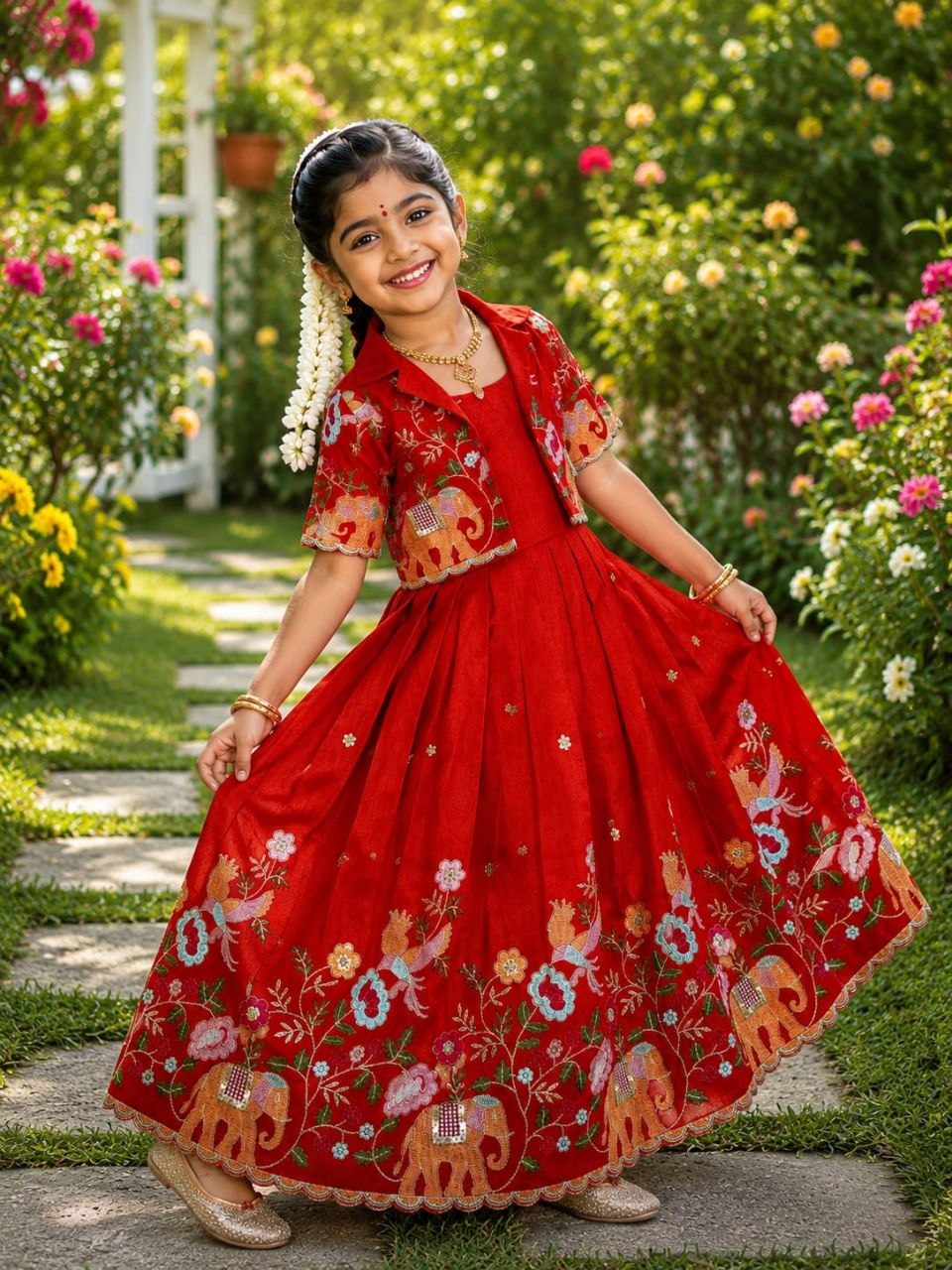 Beautifull Gown With Coat For KIDS