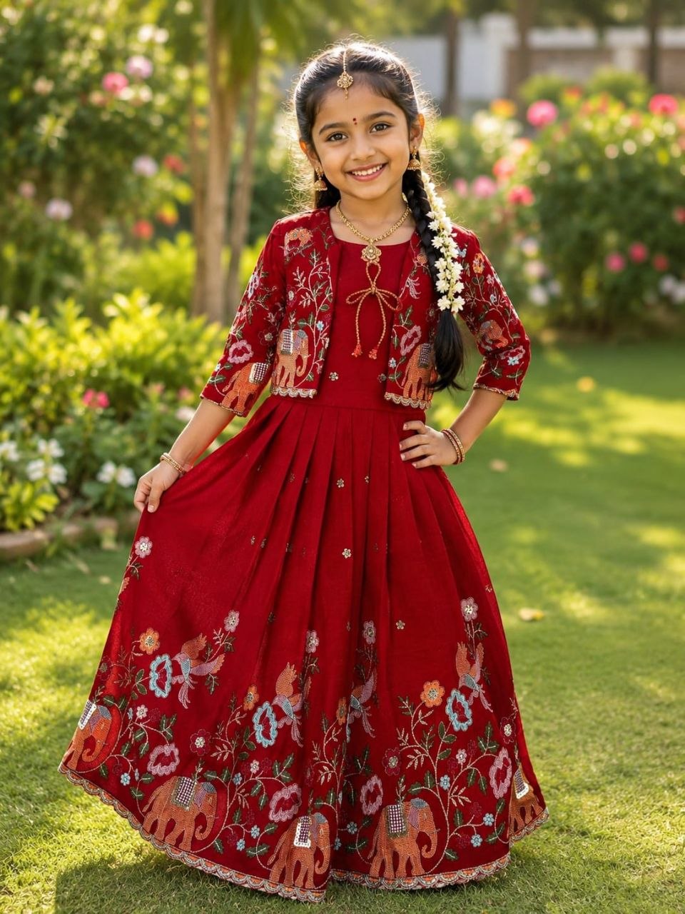 Beautifull Gown With Coat For KIDS