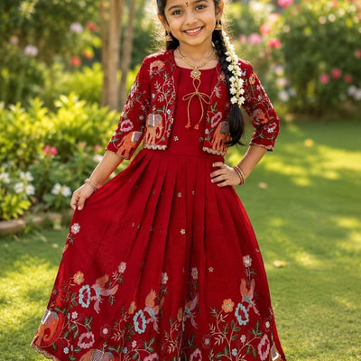 Beautifull Gown With Coat For KIDS