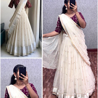 vintage pure viscos with Embodery sequence work Saree