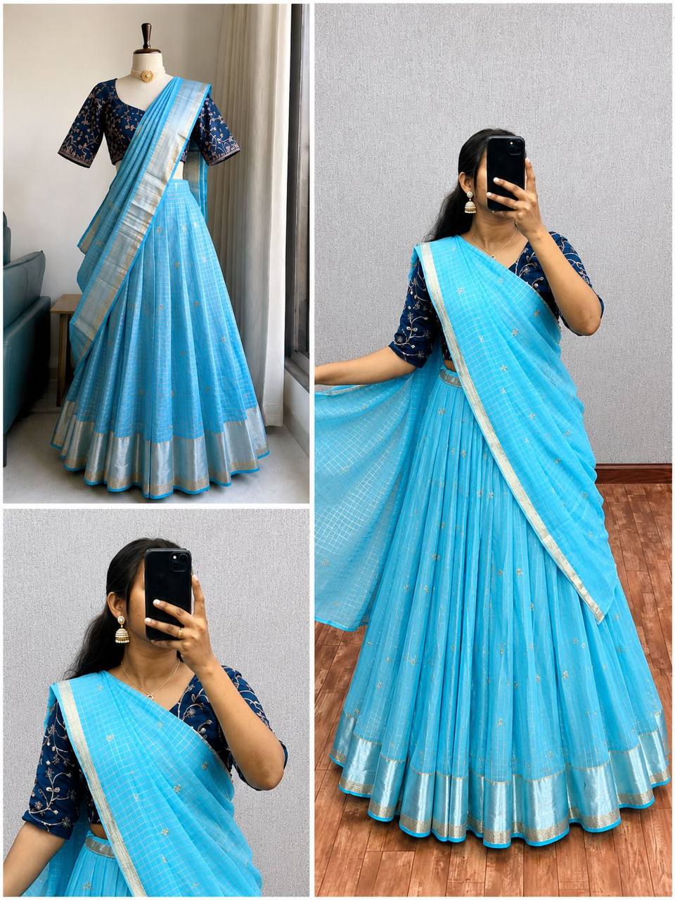 vintage pure viscos with Embodery sequence work Saree