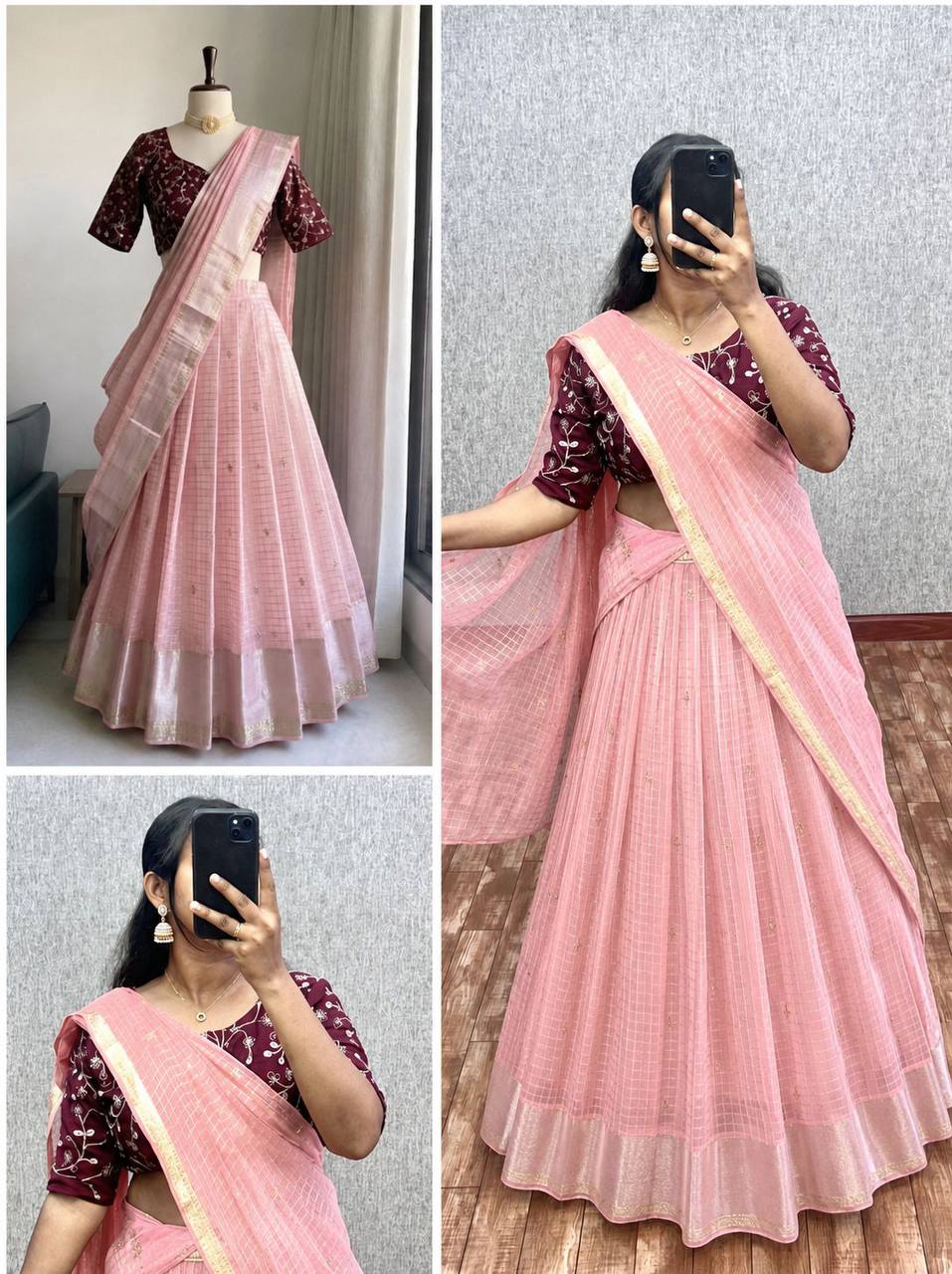 vintage pure viscos with Embodery sequence work Saree