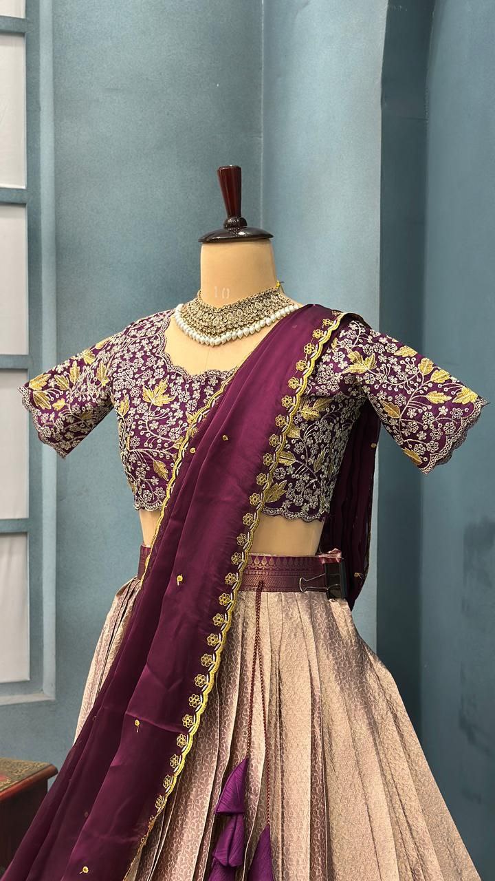 Designer Kanchipattu Half Saree