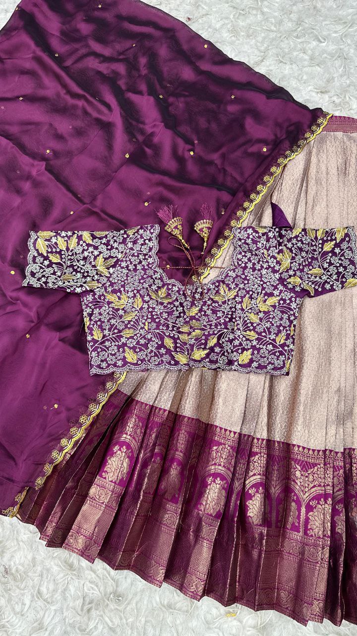 Designer Kanchipattu Half Saree