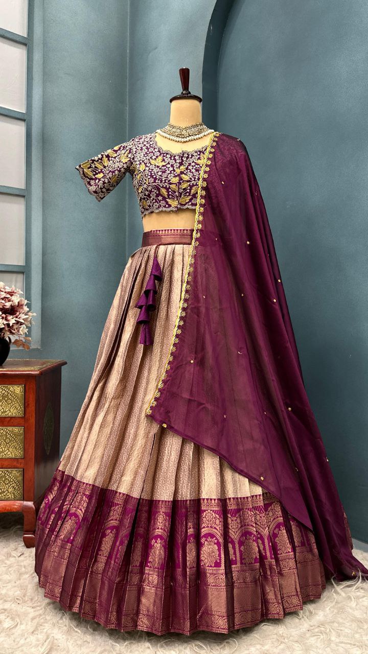 Designer Kanchipattu Half Saree
