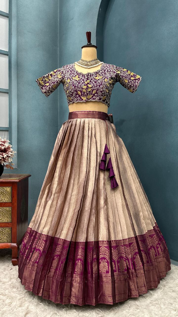Designer Kanchipattu Half Saree