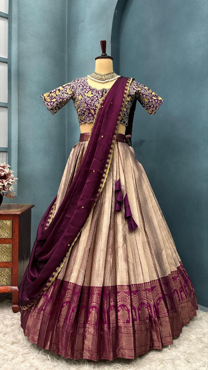 Designer Kanchipattu Half Saree