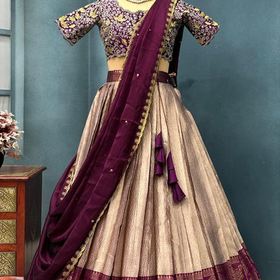 Designer Kanchipattu Half Saree