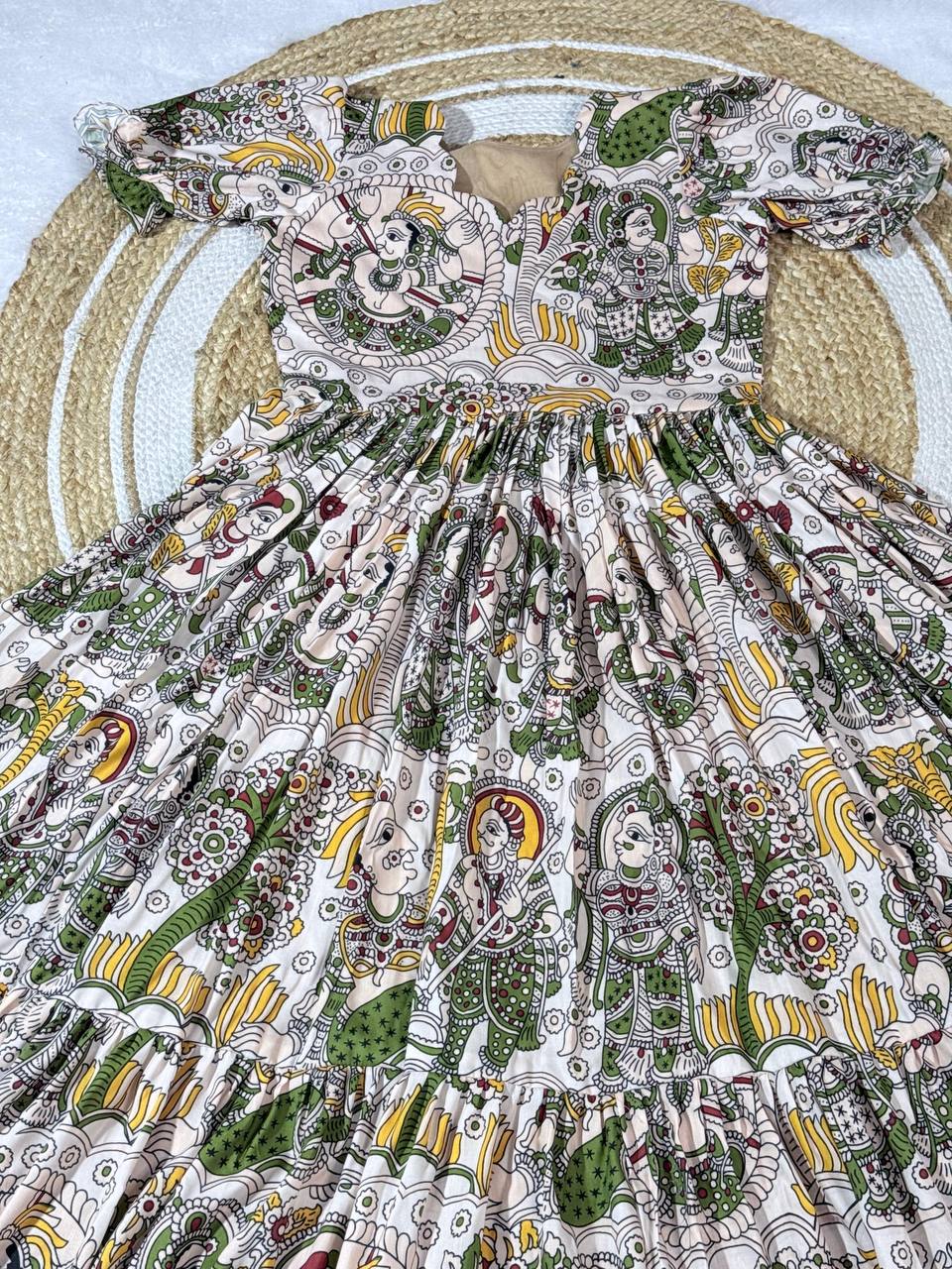 Summer Special Dola Silk Kalamkari  Maxi Gown