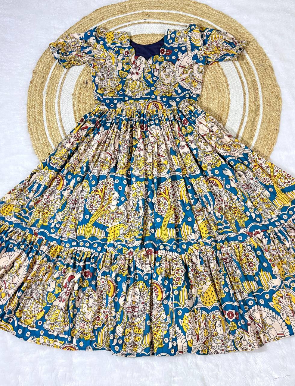 Summer Special Dola Silk Kalamkari  Maxi Gown