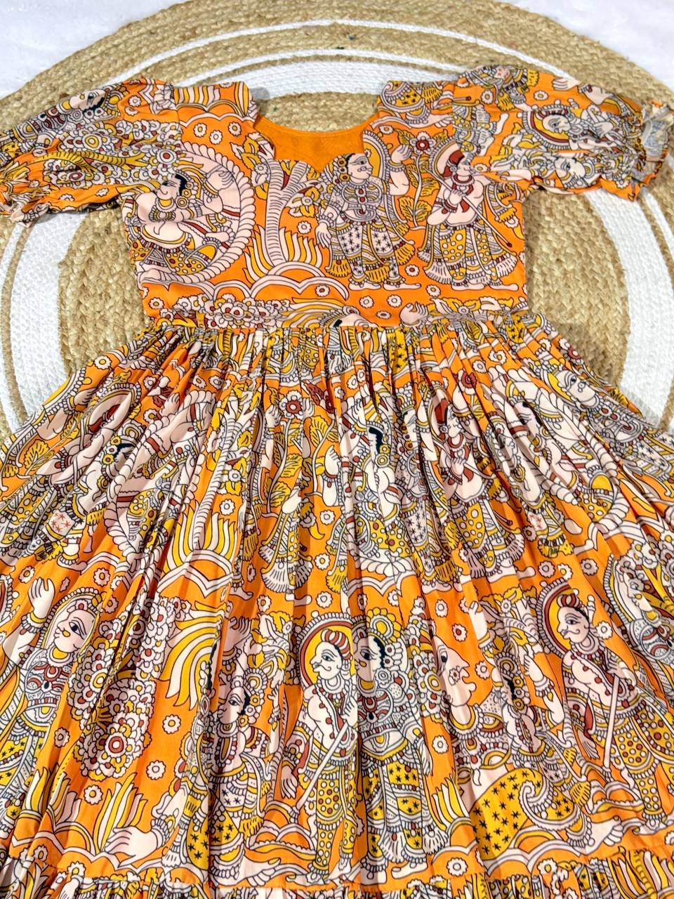 Summer Special Dola Silk Kalamkari  Maxi Gown