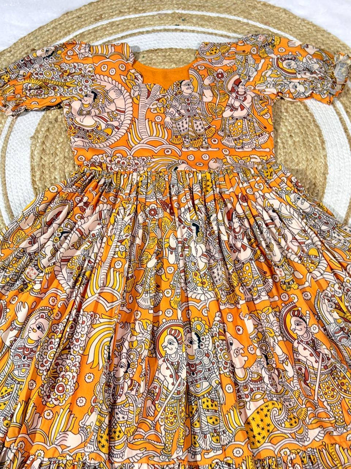 Summer Special Dola Silk Kalamkari  Maxi Gown