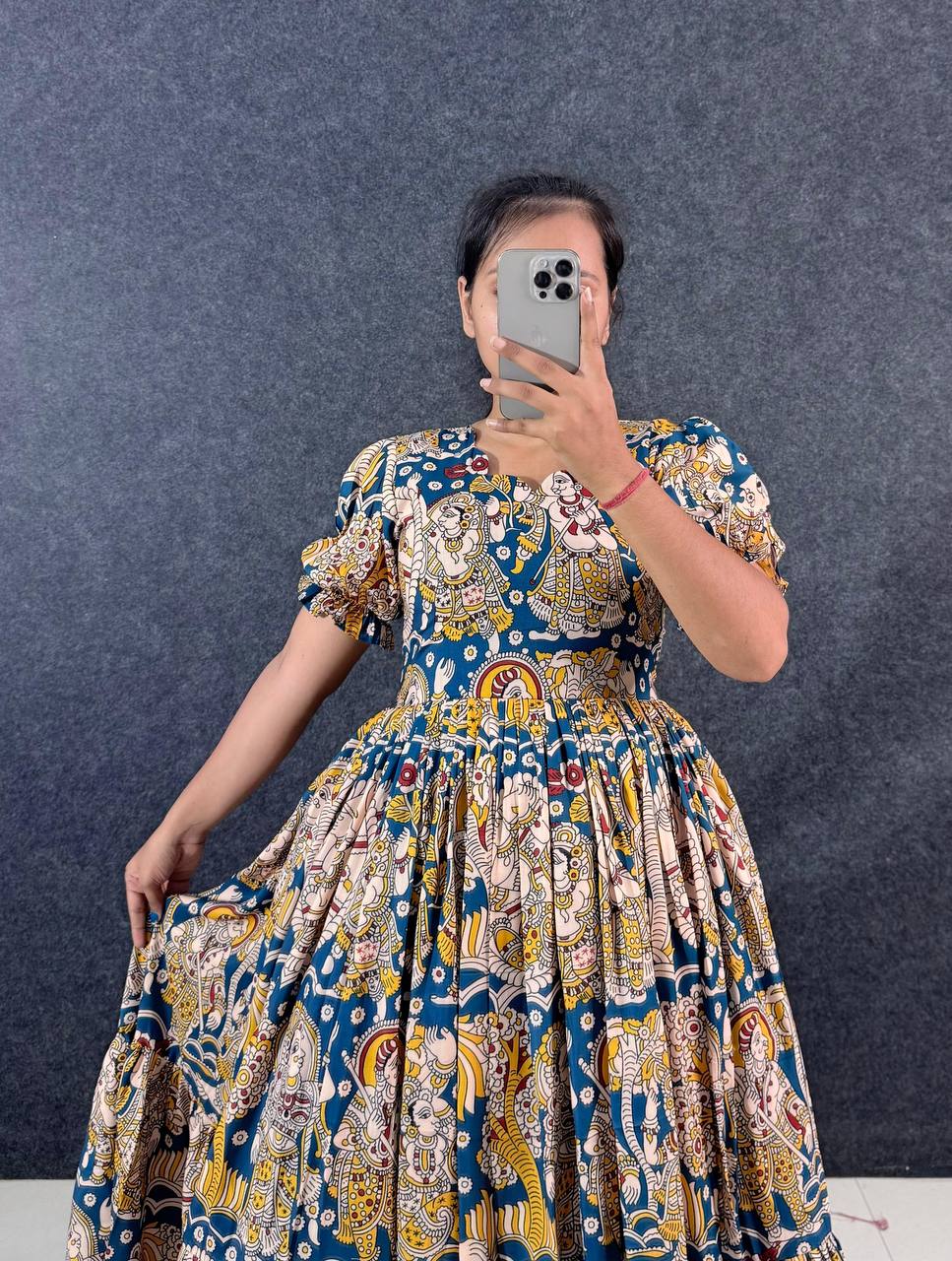 Summer Special Dola Silk Kalamkari  Maxi Gown
