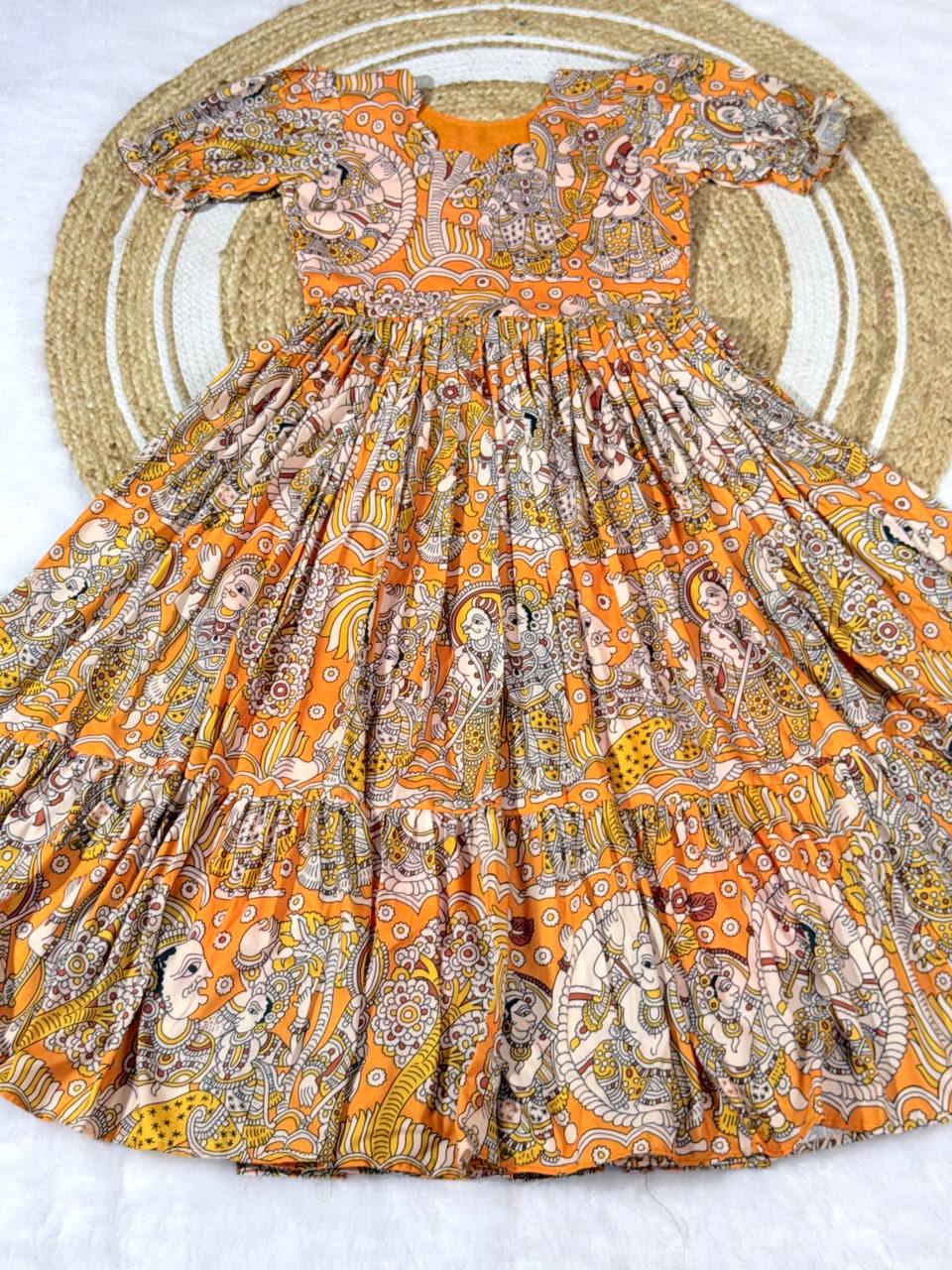 Summer Special Dola Silk Kalamkari  Maxi Gown