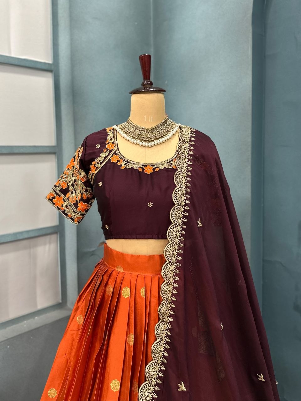 Premium Quality Pure Kanjivaram Silk Full Stiched Half Saree
