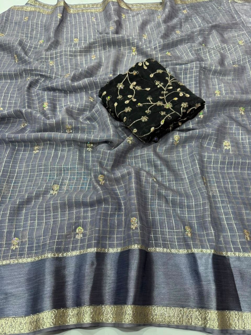 Viscose Georgette Sequence Full Worked Saree